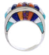 Sterling Silver Multicolor Inlay Southwest Ring Size 8-3/4 UX36039